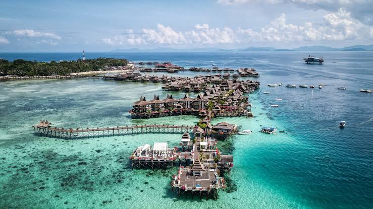 Islands and sea in Semporna, Sabah